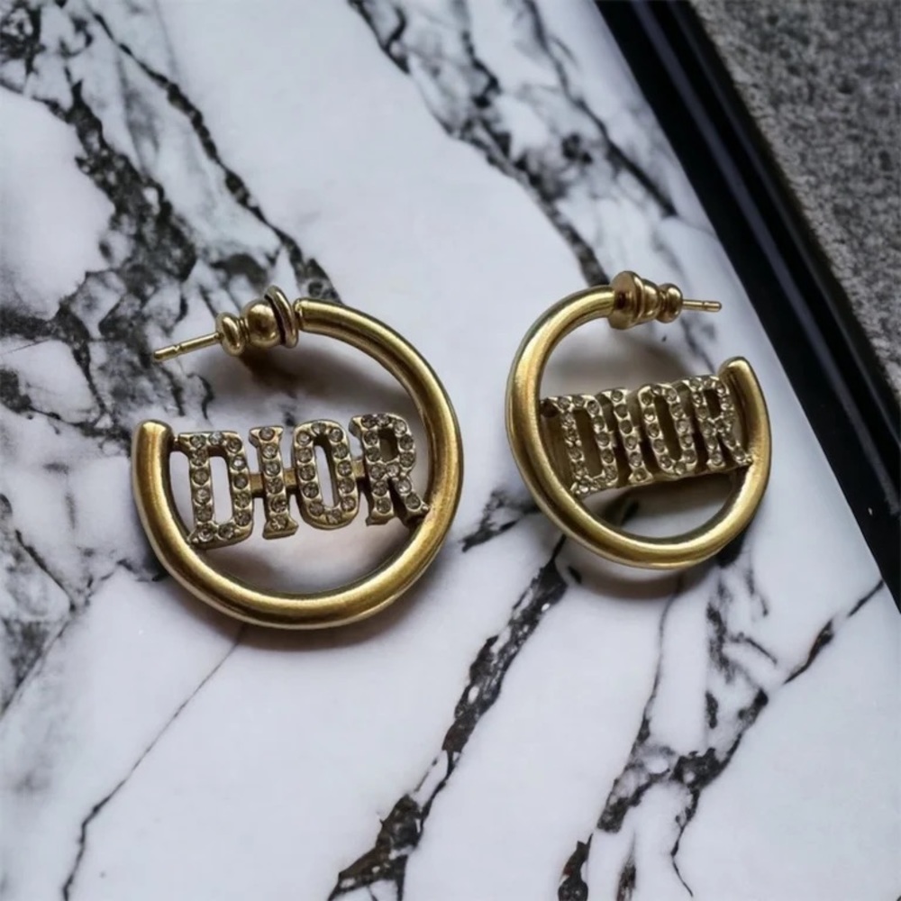 Dior Gold Hoop Earrings